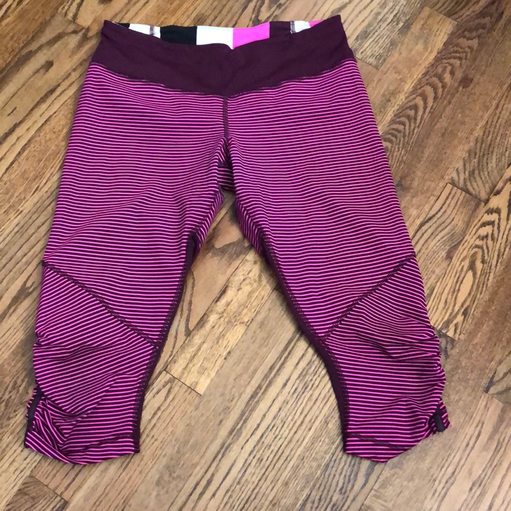lululemon Capri workout pant pink/purple